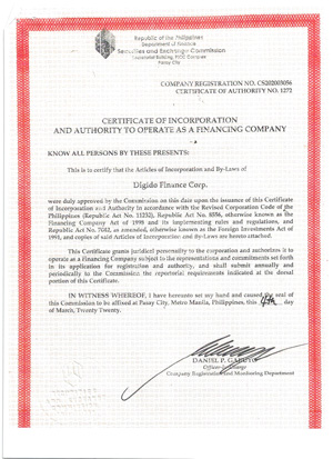 Certificate Digido