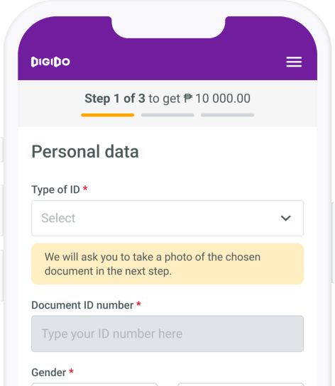 Fill in your information step image